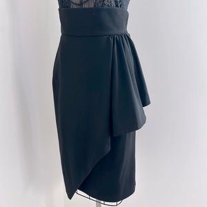 Byron Lars chic draped front black skirt